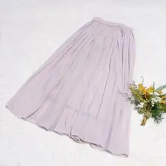 【ユニクロ】UNIQLO ハイウエストシフォンプリーツスカート ピンク S ●