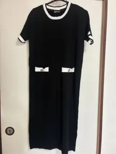 新品　Myu パイピング　ニット　半袖ワンピース　バイカラー　ミューのサムネイル