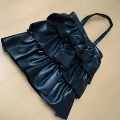 【値下げ最終価格】GRL フリルデザイン黒トートバッグ