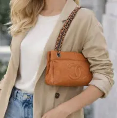 CHANEL シャネル デカココマークチェーントートバッグ キャビアスキン ミニ