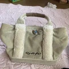 Local Motion♡タッセル付き コーデュロイ＆ファー トートバッグ