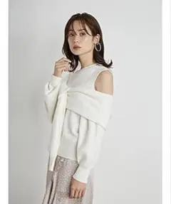 snidel デフォルメーションニットトップス