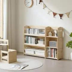 【サイズオーダー可】【引取可能】絵本棚（面出し3段+棚1段）幅87cm UN/Ｗ サイズオーダー可】【引取可能】絵本棚（面出し3段+棚1段）幅87cm N/N