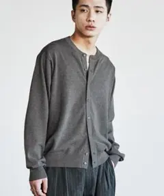 [完売品]T/C CREW COMPACT CARDIGAN　グレーSのサムネイル