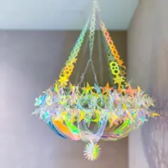 約48×94cm 大きいオーナメントレインボー デコ アイシクル シャンデリア
