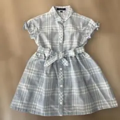 BURBERRY 半袖ワンピース 110A 水色チェック