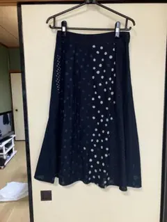 パラスパレス ドット柄 フレアスカート ネイビーのサムネイル