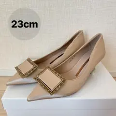 新品✨ パンプス ローヒール 23cm ポインテッドトゥ