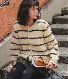 titivate ニット カーディガン　ボーダー