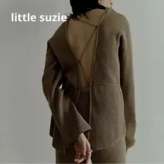 little suzieリブ編み ワッフル ベージュ 長袖 バックオープンのサムネイル