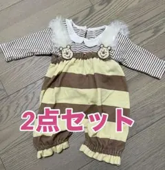 【美品】ディズニーくまのプーさんロンパース カバーオールベビー服80 2点セット