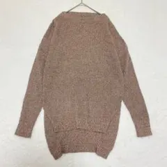 サクラ◆ロング丈ニット/長袖 オーバーサイズ コクーンシルエット リブ編み