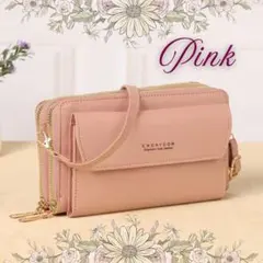 スマホショルダー ショルダーバッグ 財布 バッグ 多機能 スマホ ブラック