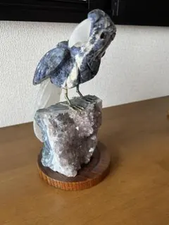 天然石彫刻 鳥 オブジェ アメジスト原石 - メルカリ