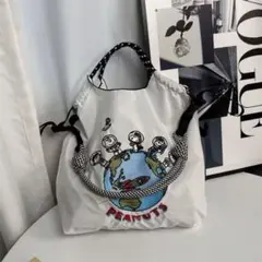 【新品】PEANUTS エコバッグ 刺繍 ストラップ付