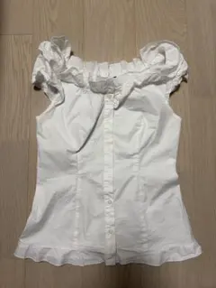 BRANDY MELVILLE フリル付きホワイトシャツ