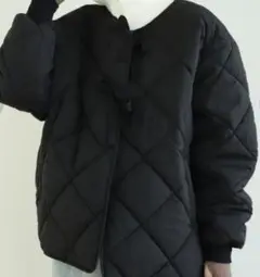 BeAMS DOT キルティング アウター 中綿 ジャケット ブルゾン リボン
