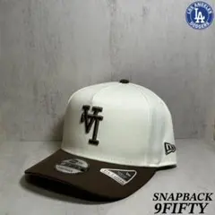 【海外限定】 ドジャース 9FIFTY LA逆ロゴ ホワイト&ブラウン ②