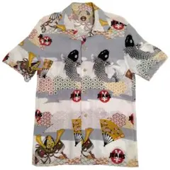 OLLEBOREBLA アルベロベロ 総柄シャツ 音楽柄 半袖 レディースS1