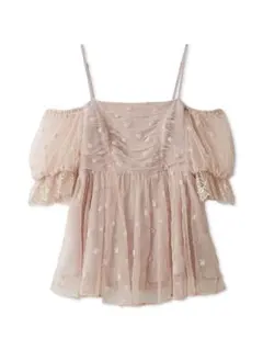 SNIDEL バリエオフショルレースチュニック