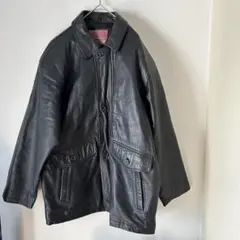 Creation Cube　本革　羊革　レザージャケット　古着　メンズ　黒　M