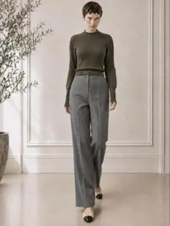 美品 Stella McCartney 高級 ウール スラックス グレー 16万
