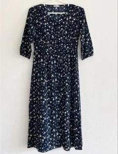 花柄マキシワンピース ワンピース ネイビー