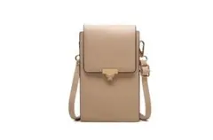 新品 スマホポーチ ベージュ 蝶モチーフ お財布機能付 ショルダー