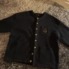 CABaNキャバン コットンカシミヤエンブレムクルーネックカーディガン