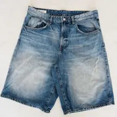 ZARA デニムショーツ 色落ち加工 L相当（C514）