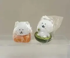 2点　韓国 ナガノのくま フードフィギュア サーモン/アボカド