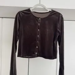 RETRO GIRL ベロア カーディガン ブラウンのサムネイル