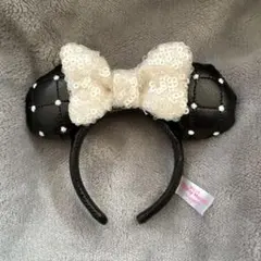 ミニーマウスレザー リボン付きカチューシャ　キーホルダー
