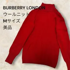 BURBERRY LONDON ウールニット Mサイズ 赤　ホースロゴ