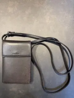 COACH ブラックレザーショルダーバッグ
