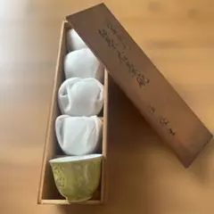 たち吉　橘吉　金彩　萌葱金彩　陶器 湯飲み 5個セット 緑色