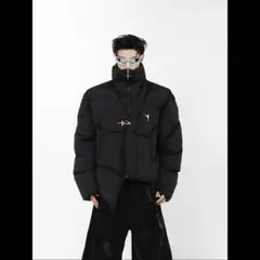 ARGUECULTURE ファーダウンジャケット Argue Culture 両面着フェイクファーレザージャケットフード付き