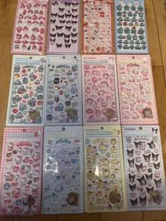 ボンボンドロップシール 風 サンリオ 立体 3D 12点セット 大量