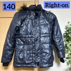 Right-on ライトオン　中綿ダウンジャンパージャケットネイビーサイズ140