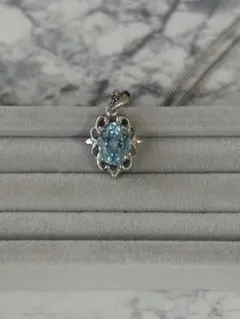 SV925 ブルートパーズ・オーバルカット（5.00ct）ペンダント<0724 