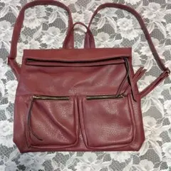 D.KELLY バーガンディ ショルダーバッグ