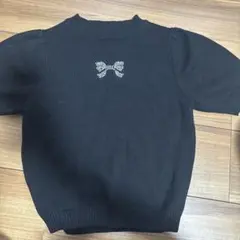 GRL リボンモチーフ 半袖ニット 블랙