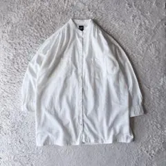 ギャップ GAP リネン ノーカラー オーバーサイズ チュニックシャツ XS 白のサムネイル