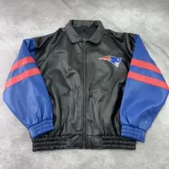 【激レア】NFL ペイトリオッツ 総刺繍 オールレザー スタジャン