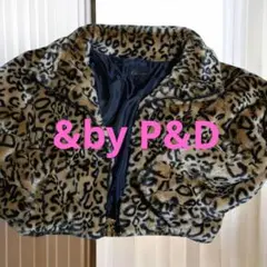 &by P&D 레오파드 무늬 퍼 코트 재킷 짧은 길이 빈티지