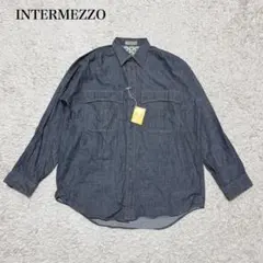 インターメッツォ　デニムシャツ(M)メンズ　ダブルポケット　大人カジュアル　定番