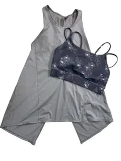 LAVA ヨガ ブラトップ・カバーウェアセット　グレージュ Mサイズ ロング丈