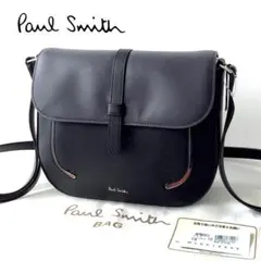 新品★ポールスミス★インセットスワールストライプ ショルダーバッグ★ブラック黒