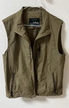 美品　メンズ　ベージュ　カーキ　ベスト　メッシュ
