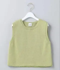 6(ROKU)PICOT NO SLEEVE KNIT PULLOVER